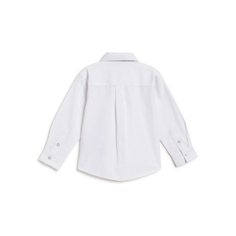 Boys White Solid Long Sleeve Shirt image number 1